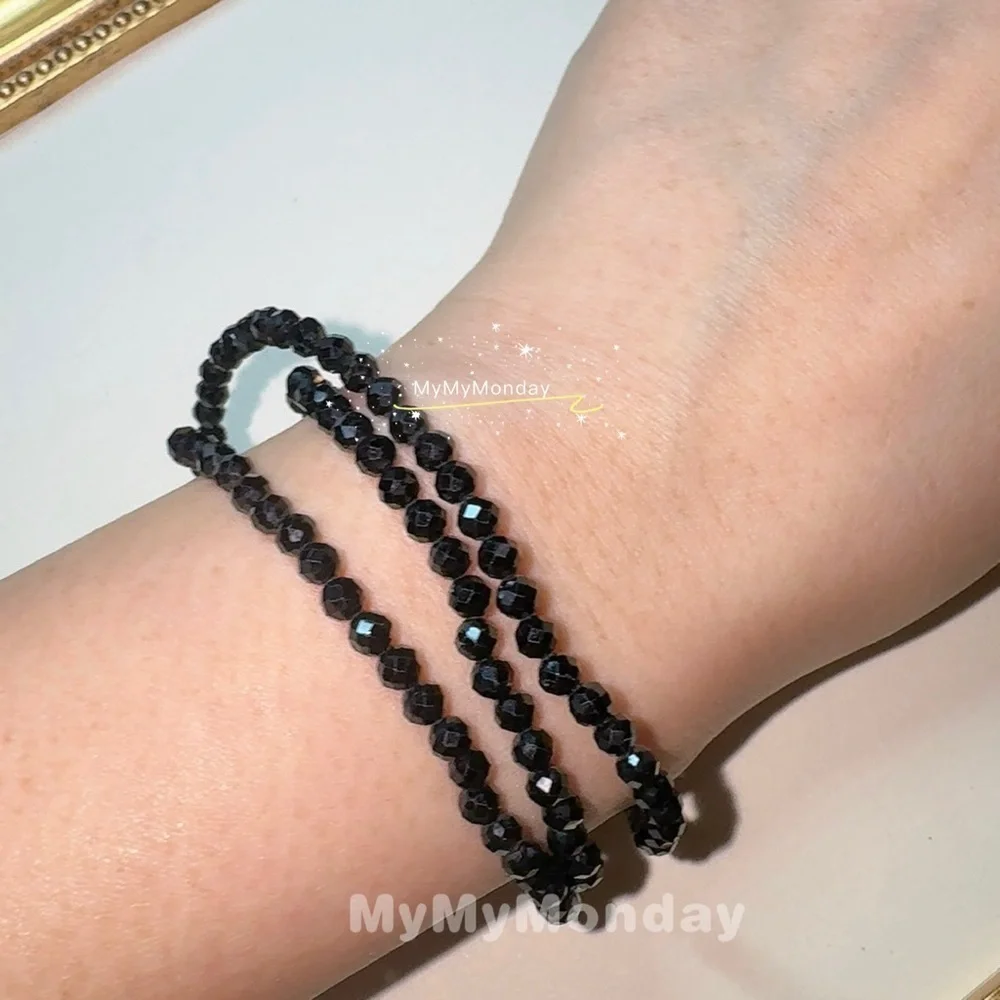 Black Spinel Bracelet / Necklace 3.5mm